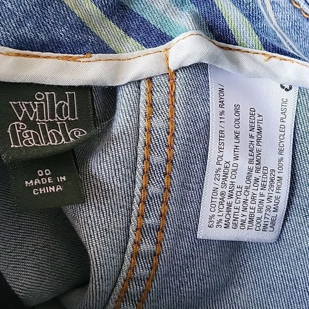 WILD FABLE Striped Denim Mini Skirt‎ Size 00